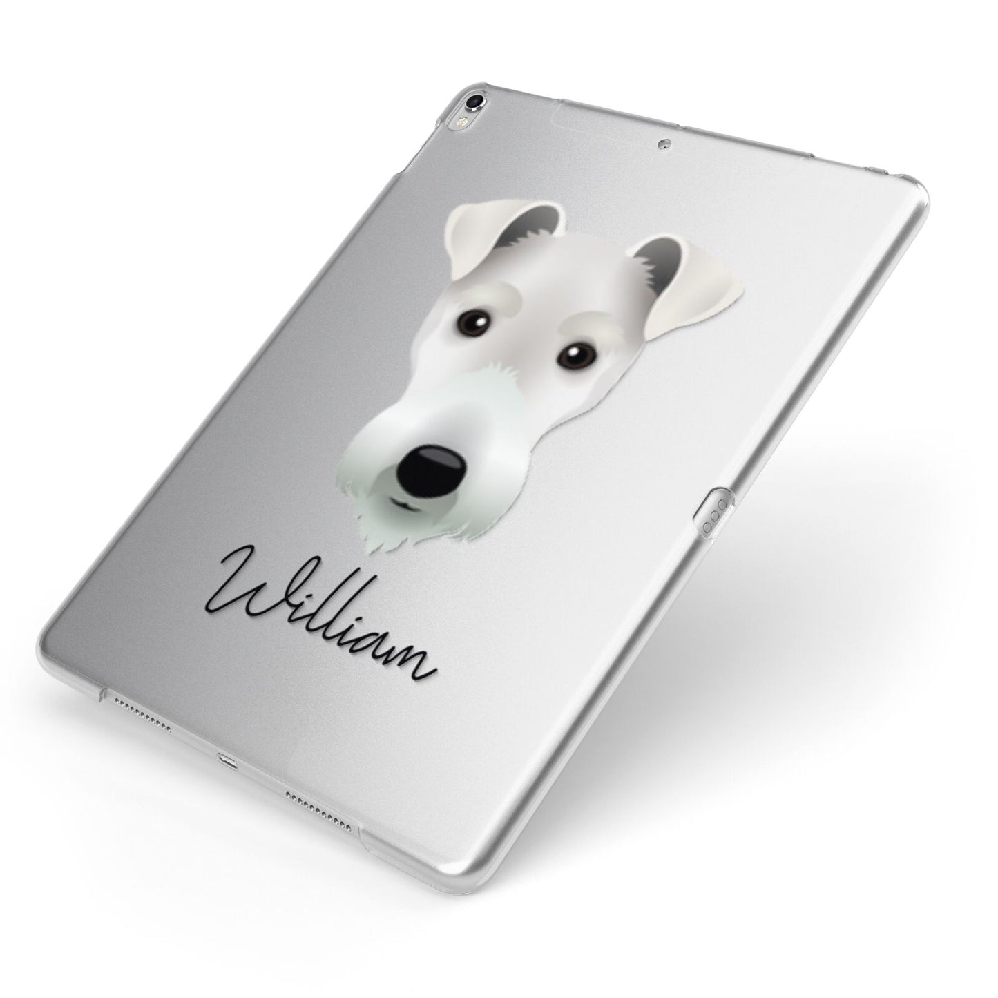 Fox Terrier Personalised Apple iPad Case on Silver iPad Side View