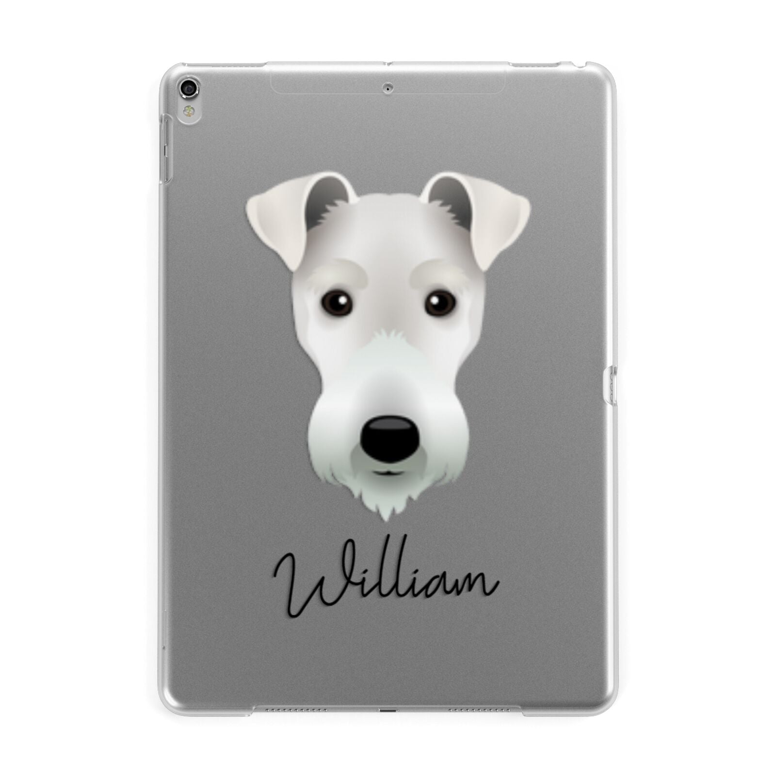 Fox Terrier Personalised Apple iPad Silver Case