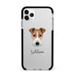 Fox Terrier Personalised Apple iPhone 11 Pro Max in Silver with Black Impact Case