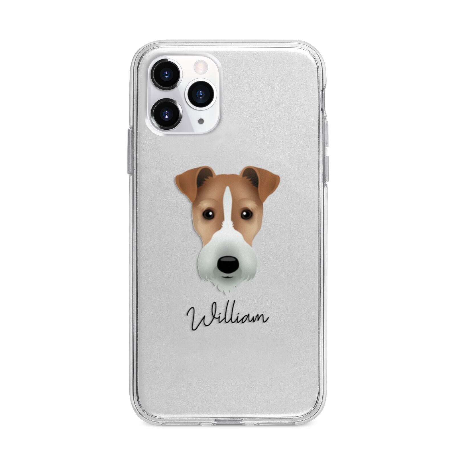 Fox Terrier Personalised Apple iPhone 11 Pro Max in Silver with Bumper Case