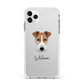 Fox Terrier Personalised Apple iPhone 11 Pro Max in Silver with White Impact Case