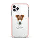 Fox Terrier Personalised Apple iPhone 11 Pro in Silver with Pink Impact Case