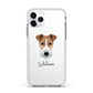 Fox Terrier Personalised Apple iPhone 11 Pro in Silver with White Impact Case