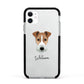 Fox Terrier Personalised Apple iPhone 11 in White with Black Impact Case