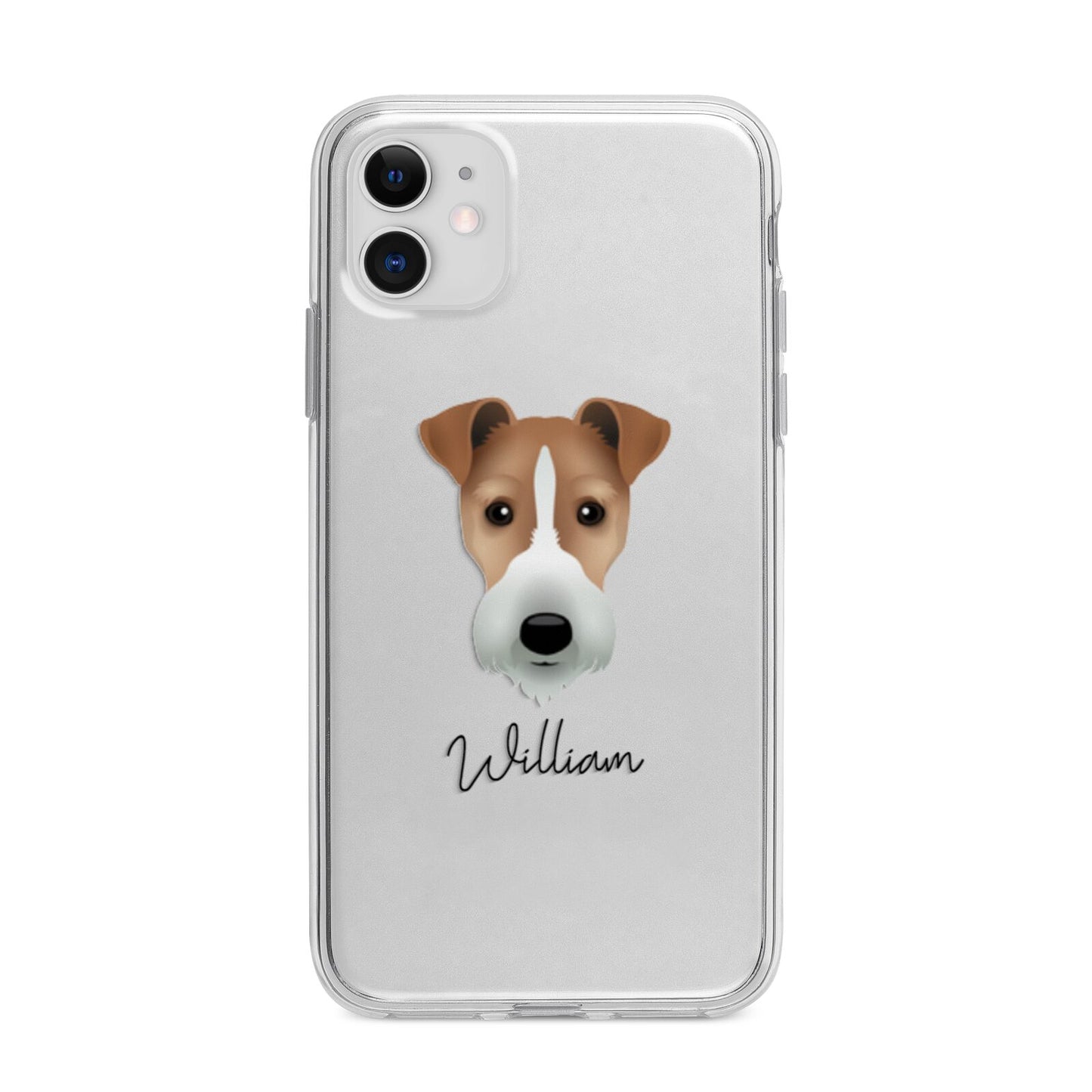 Fox Terrier Personalised Apple iPhone 11 in White with Bumper Case