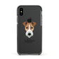 Fox Terrier Personalised Apple iPhone Xs Impact Case Black Edge on Black Phone