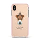 Fox Terrier Personalised Apple iPhone Xs Impact Case Pink Edge on Gold Phone
