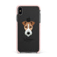 Fox Terrier Personalised Apple iPhone Xs Max Impact Case Pink Edge on Black Phone