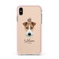 Fox Terrier Personalised Apple iPhone Xs Max Impact Case Pink Edge on Gold Phone