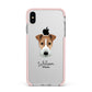 Fox Terrier Personalised Apple iPhone Xs Max Impact Case Pink Edge on Silver Phone