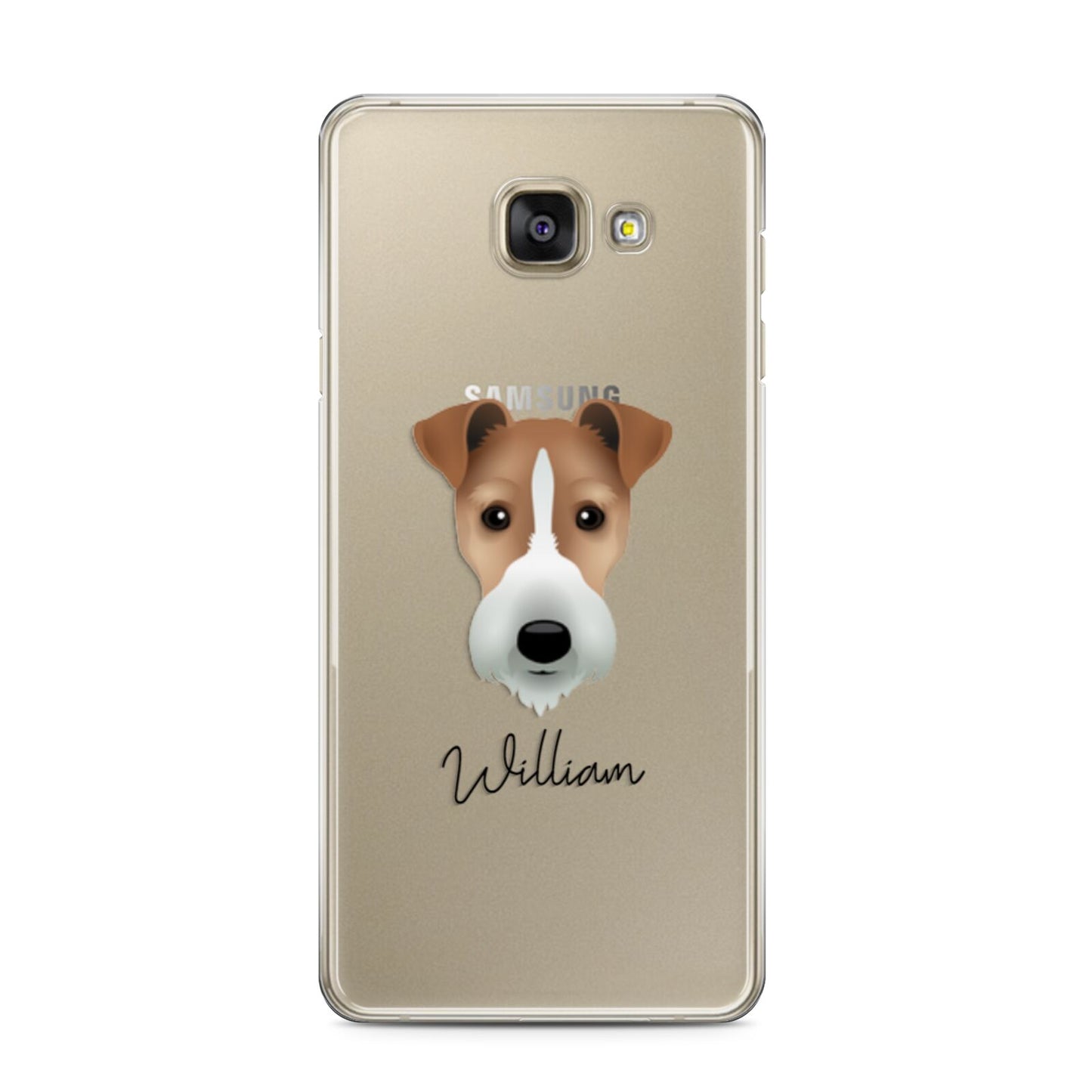 Fox Terrier Personalised Samsung Galaxy A3 2016 Case on gold phone