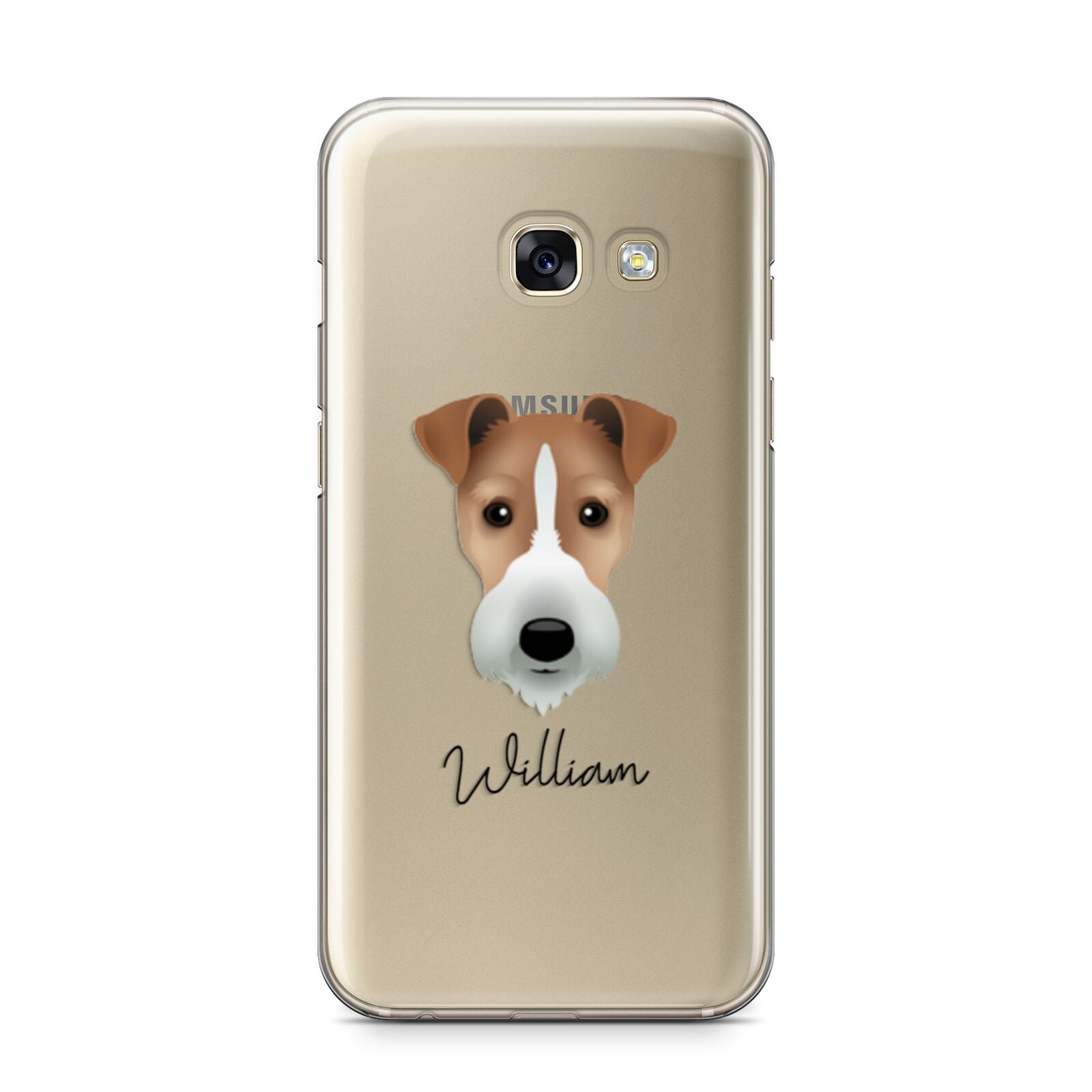 Fox Terrier Personalised Samsung Galaxy A3 2017 Case on gold phone