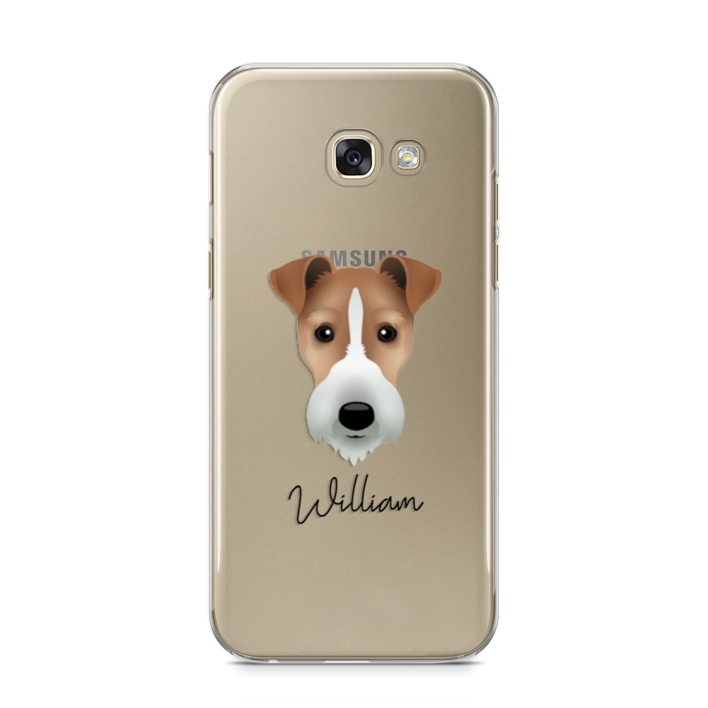 Fox Terrier Personalised Samsung Galaxy A5 2017 Case on gold phone