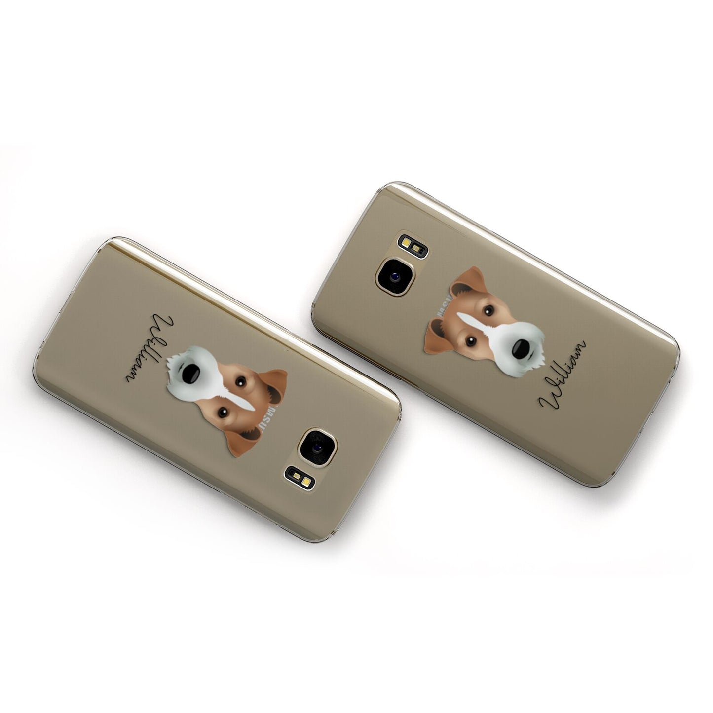 Fox Terrier Personalised Samsung Galaxy Case Flat Overview