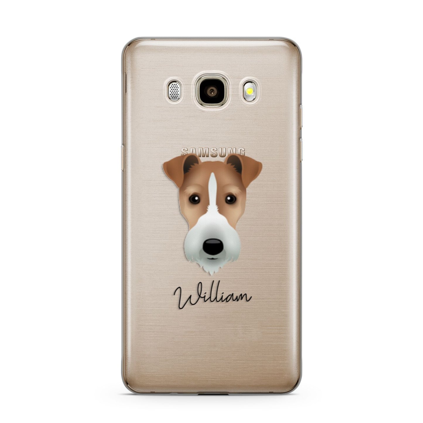 Fox Terrier Personalised Samsung Galaxy J7 2016 Case on gold phone