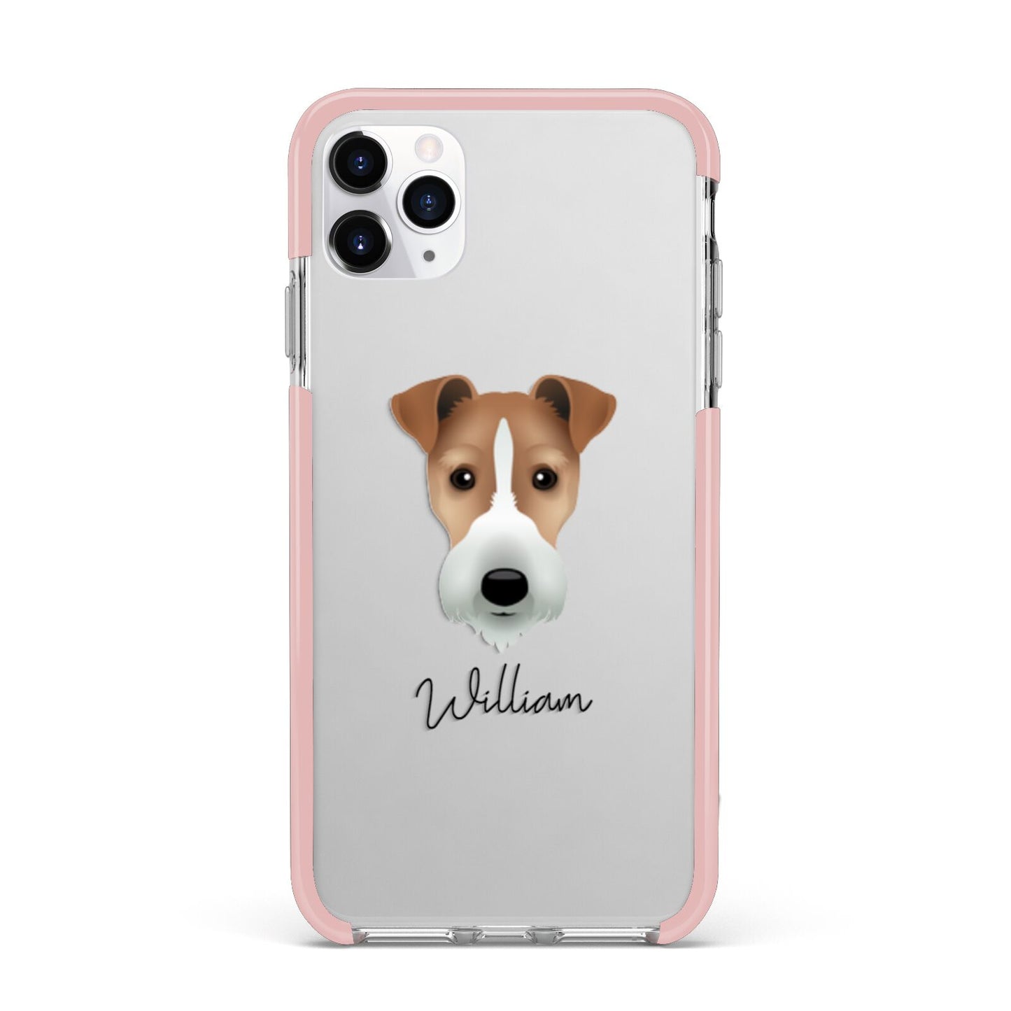Fox Terrier Personalised iPhone 11 Pro Max Impact Pink Edge Case