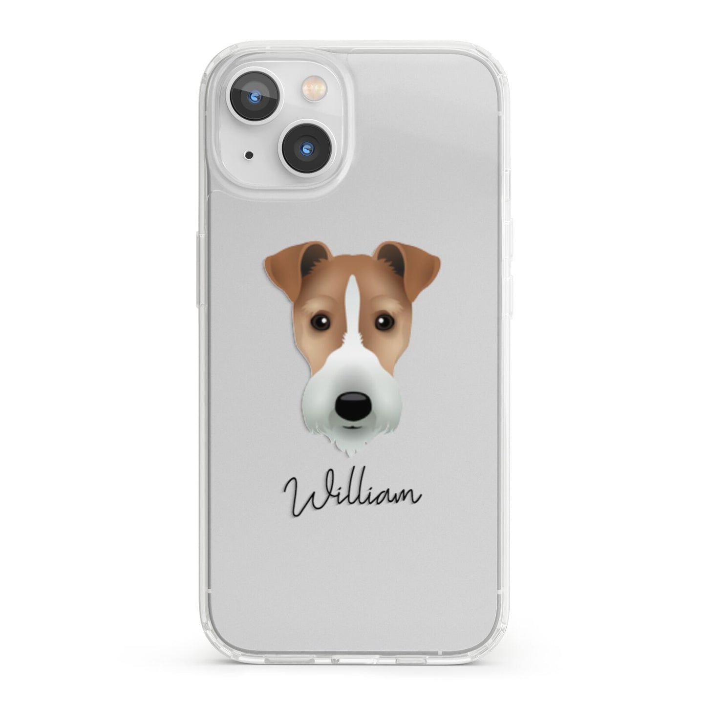 Fox Terrier Personalised iPhone 13 Clear Bumper Case