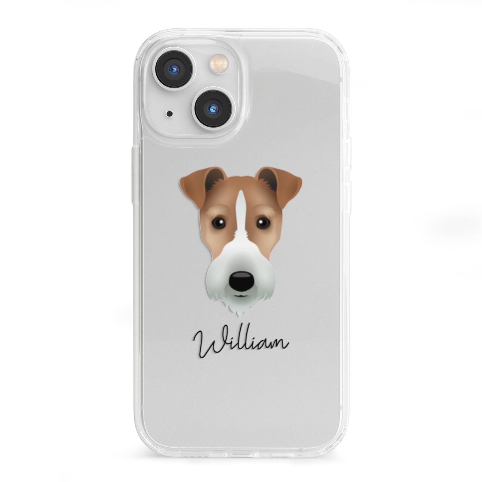 Fox Terrier Personalised iPhone 13 Mini Clear Bumper Case