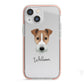 Fox Terrier Personalised iPhone 13 Mini TPU Impact Case with Pink Edges