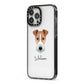 Fox Terrier Personalised iPhone 13 Pro Max Black Impact Case Side Angle on Silver phone
