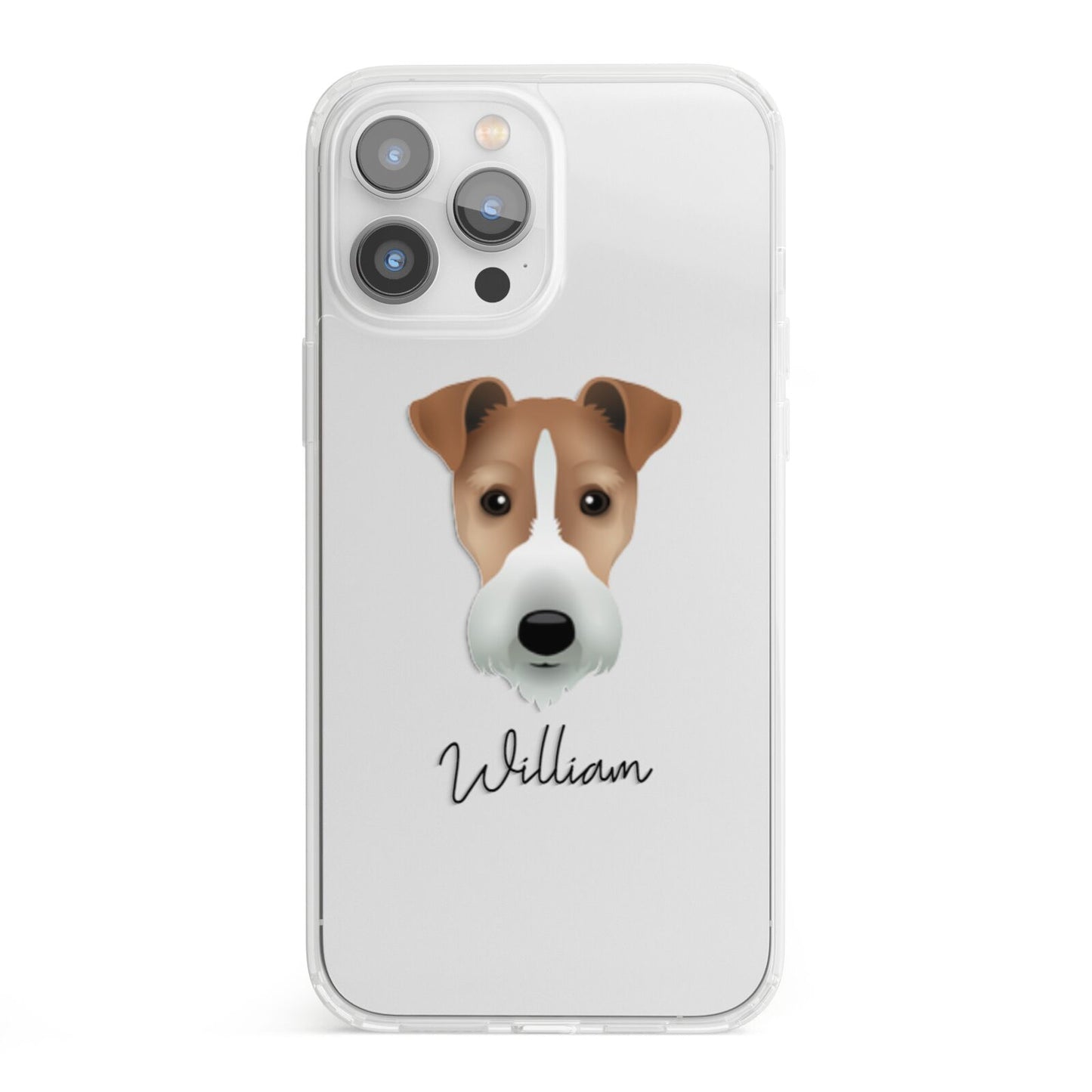 Fox Terrier Personalised iPhone 13 Pro Max Clear Bumper Case