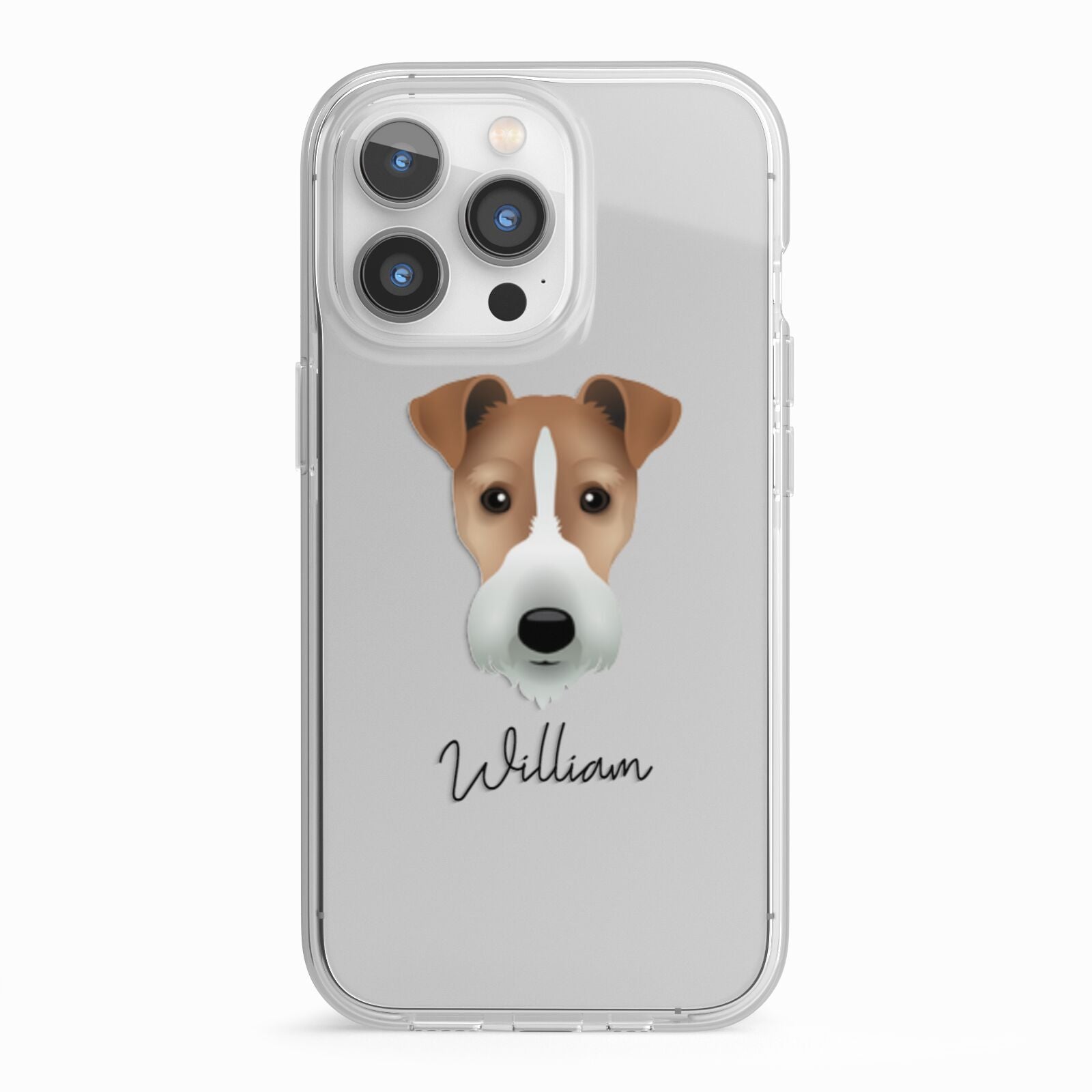 Fox Terrier Personalised iPhone 13 Pro TPU Impact Case with White Edges