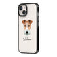 Fox Terrier Personalised iPhone 14 Black Impact Case Side Angle on Silver phone