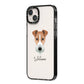 Fox Terrier Personalised iPhone 14 Plus Black Impact Case Side Angle on Silver phone