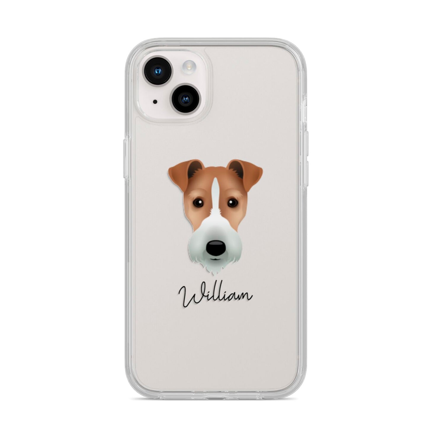Fox Terrier Personalised iPhone 14 Plus Clear Tough Case Starlight