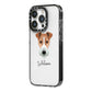 Fox Terrier Personalised iPhone 14 Pro Black Impact Case Side Angle on Silver phone