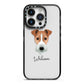 Fox Terrier Personalised iPhone 14 Pro Black Impact Case on Silver phone