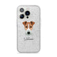 Fox Terrier Personalised iPhone 14 Pro Glitter Tough Case Silver