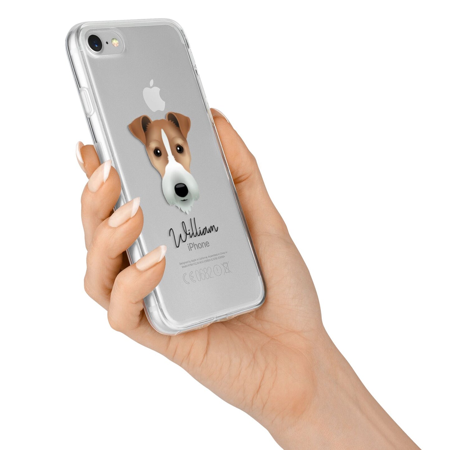 Fox Terrier Personalised iPhone 7 Bumper Case on Silver iPhone Alternative Image
