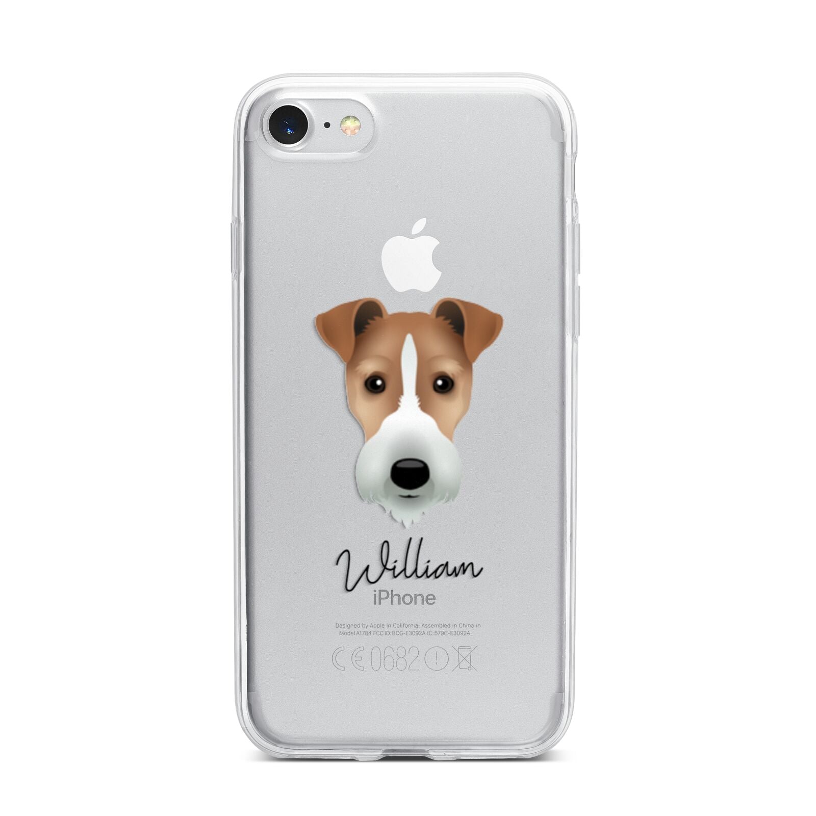 Fox Terrier Personalised iPhone 7 Bumper Case on Silver iPhone