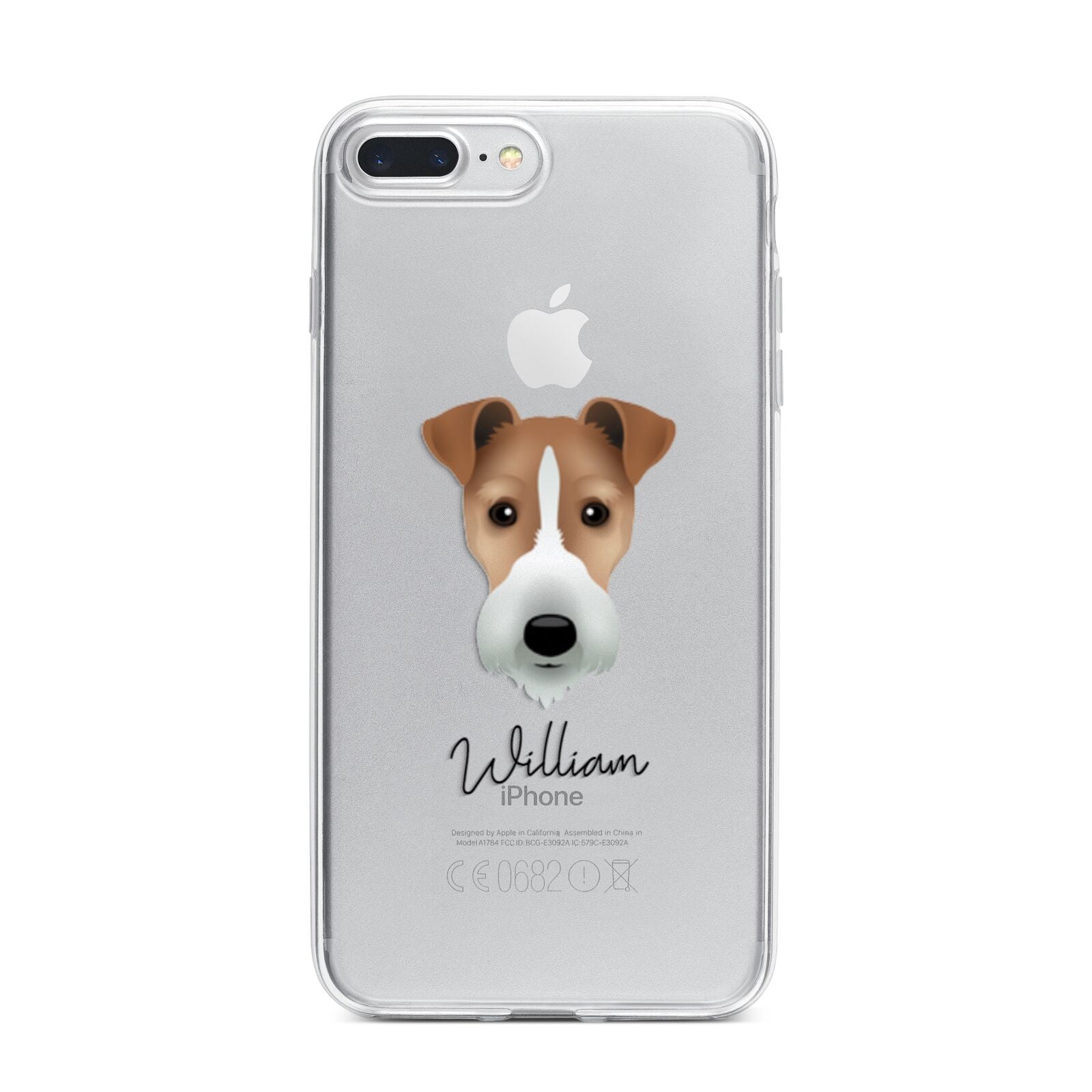 Fox Terrier Personalised iPhone 7 Plus Bumper Case on Silver iPhone