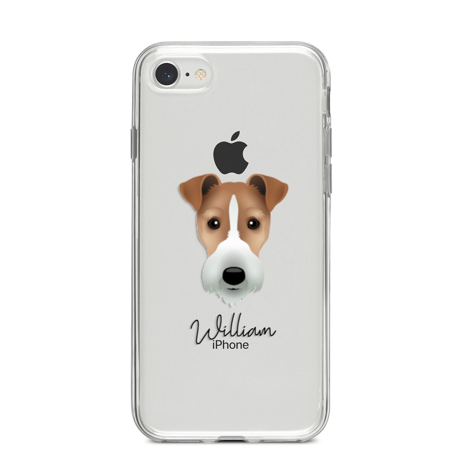 Fox Terrier Personalised iPhone 8 Bumper Case on Silver iPhone