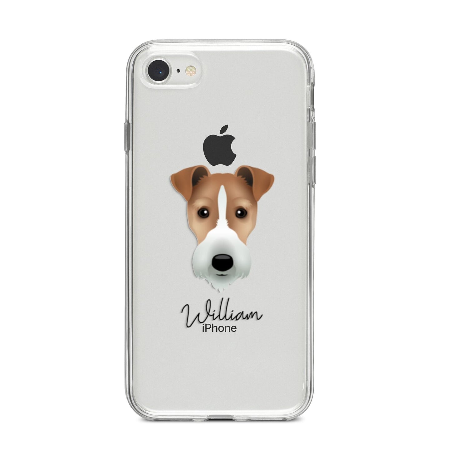 Fox Terrier Personalised iPhone 8 Bumper Case on Silver iPhone