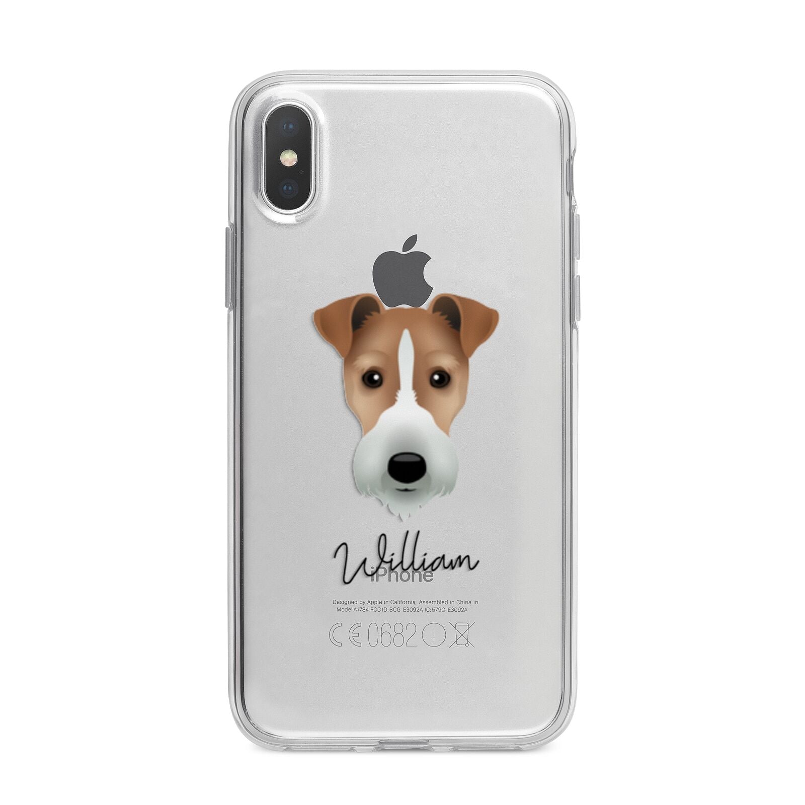 Fox Terrier Personalised iPhone X Bumper Case on Silver iPhone Alternative Image 1