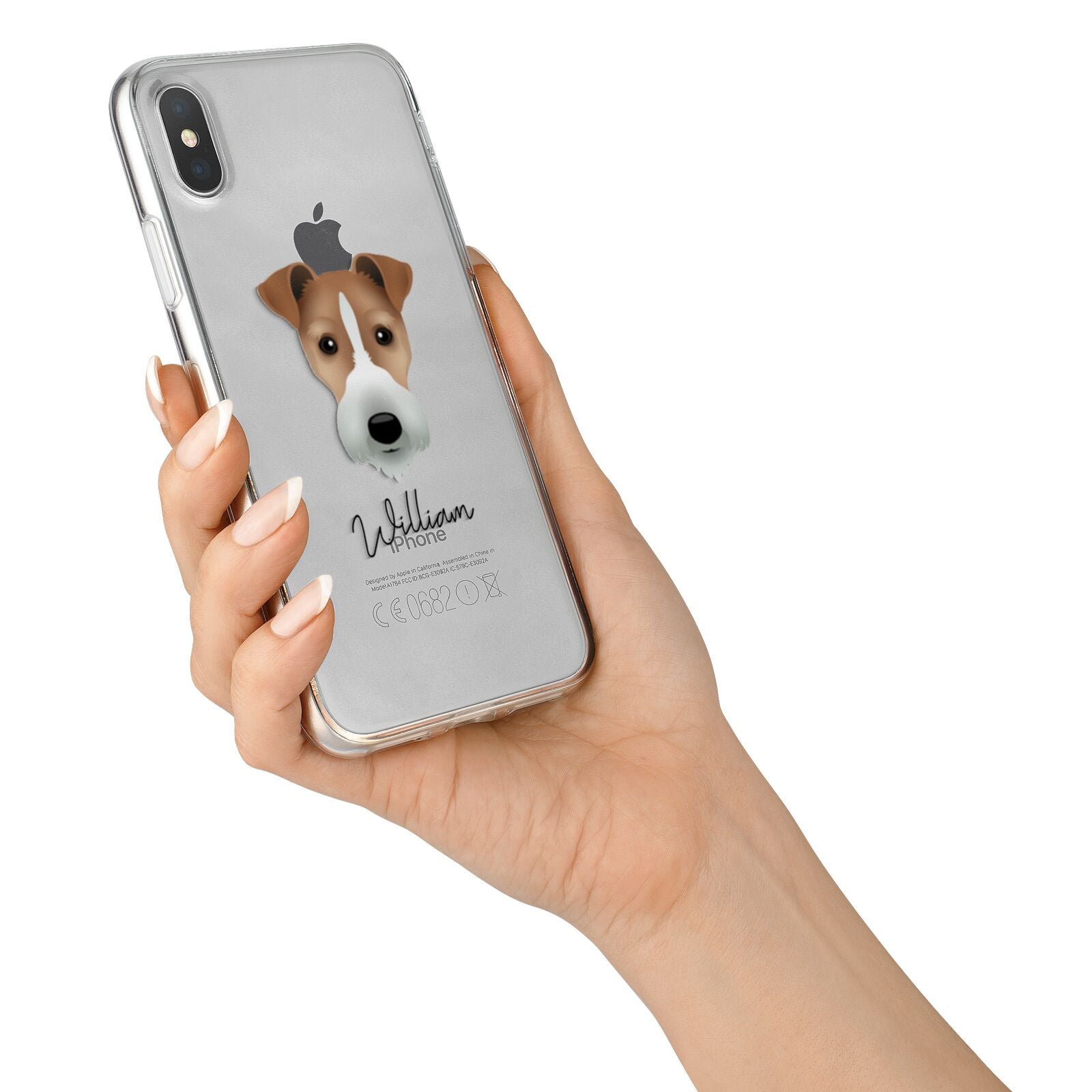 Fox Terrier Personalised iPhone X Bumper Case on Silver iPhone Alternative Image 2