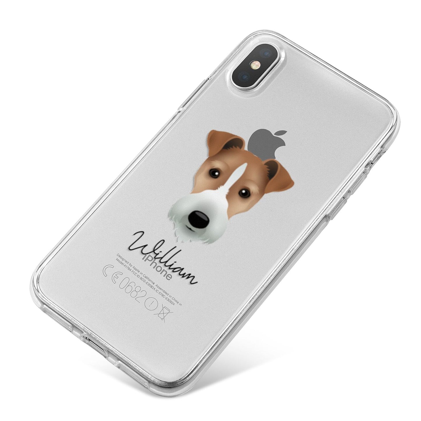 Fox Terrier Personalised iPhone X Bumper Case on Silver iPhone