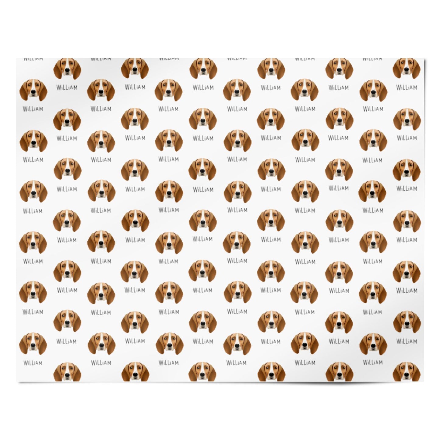 Foxhound Icon with Name Personalised Wrapping Paper Alternative