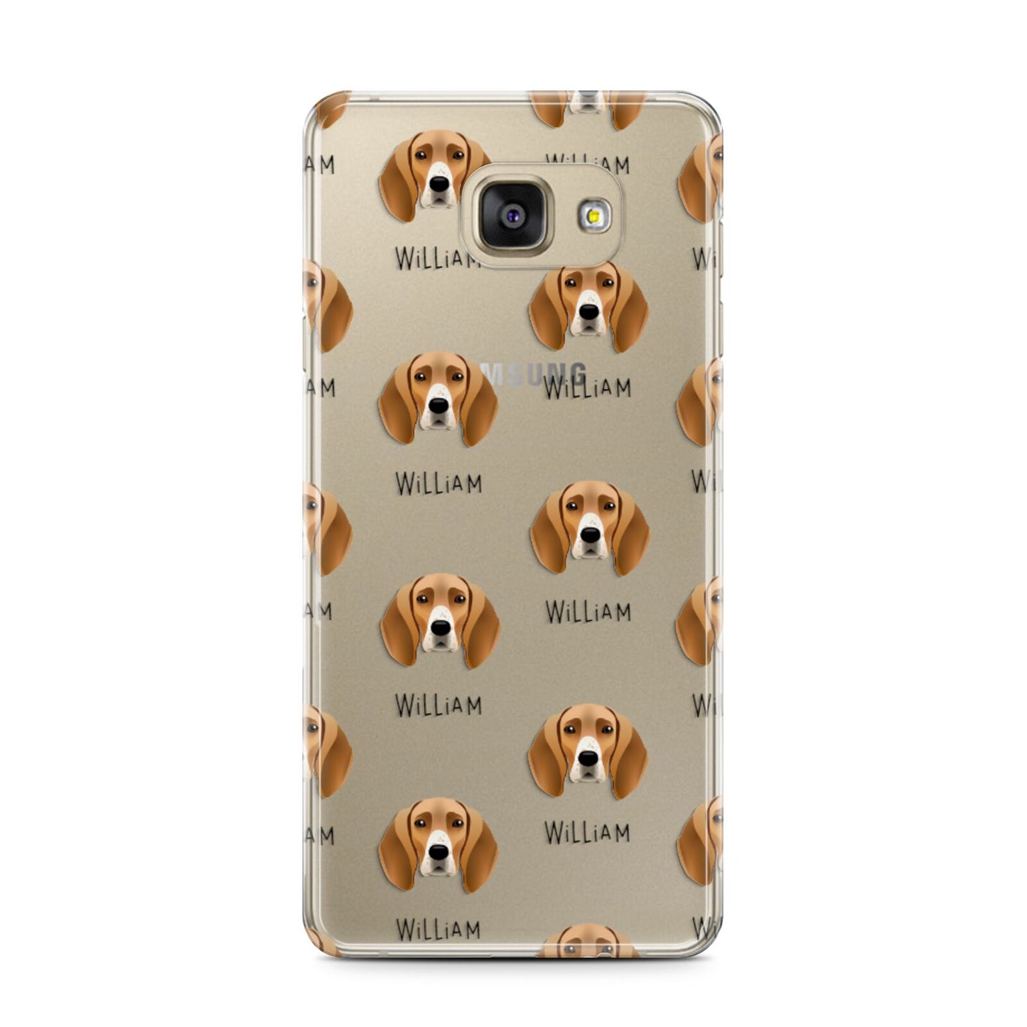 Foxhound Icon with Name Samsung Galaxy A7 2016 Case on gold phone