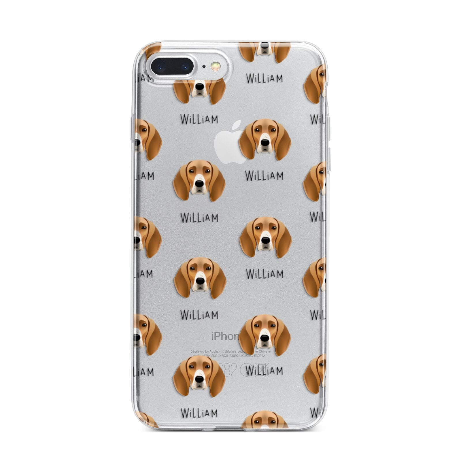 Foxhound Icon with Name iPhone 7 Plus Bumper Case on Silver iPhone