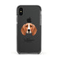 Foxhound Personalised Apple iPhone Xs Impact Case Black Edge on Black Phone