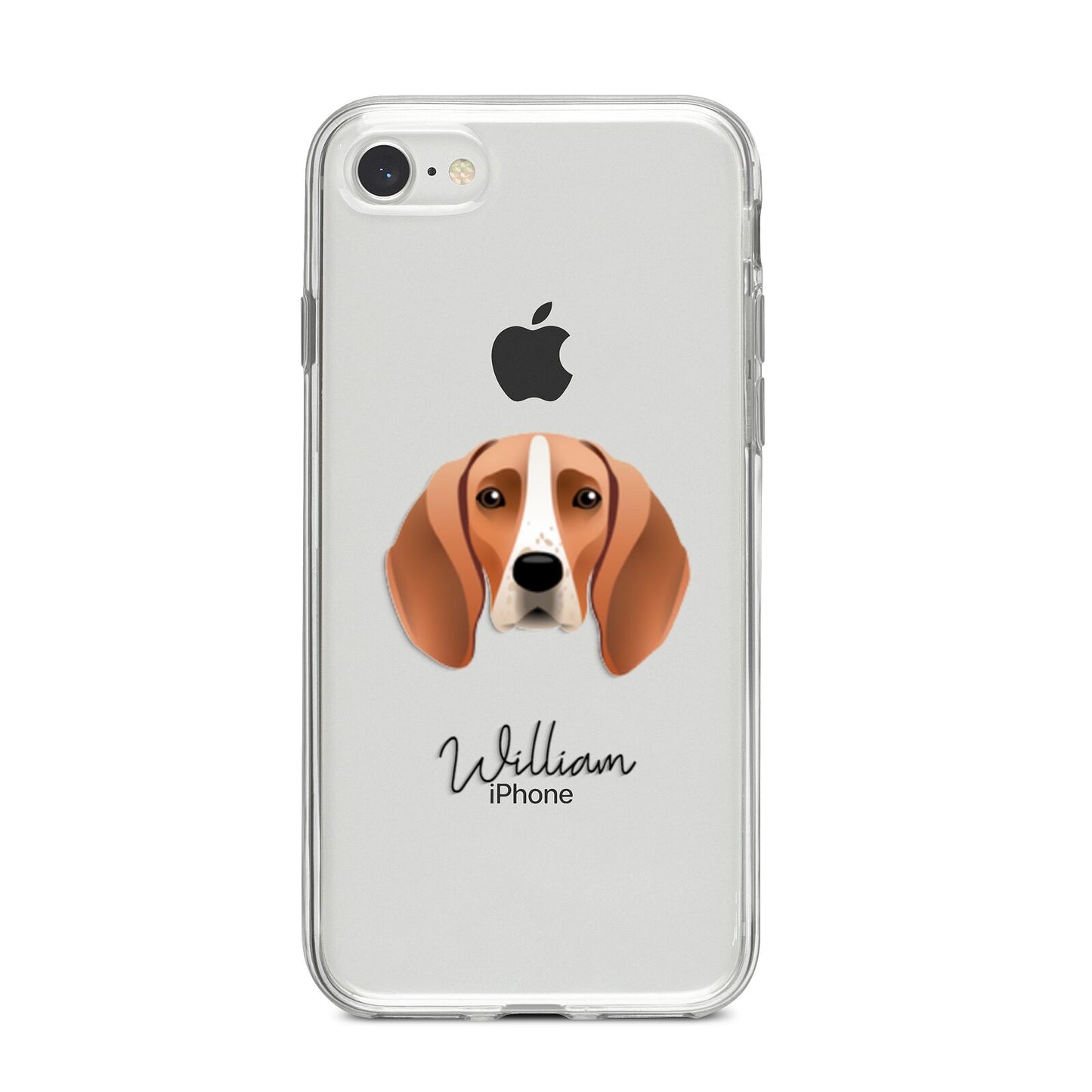 Foxhound Personalised iPhone 8 Bumper Case on Silver iPhone