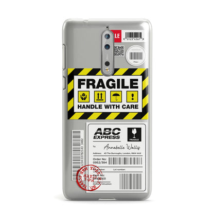 Fragile Courier Labels with Name Nokia Case