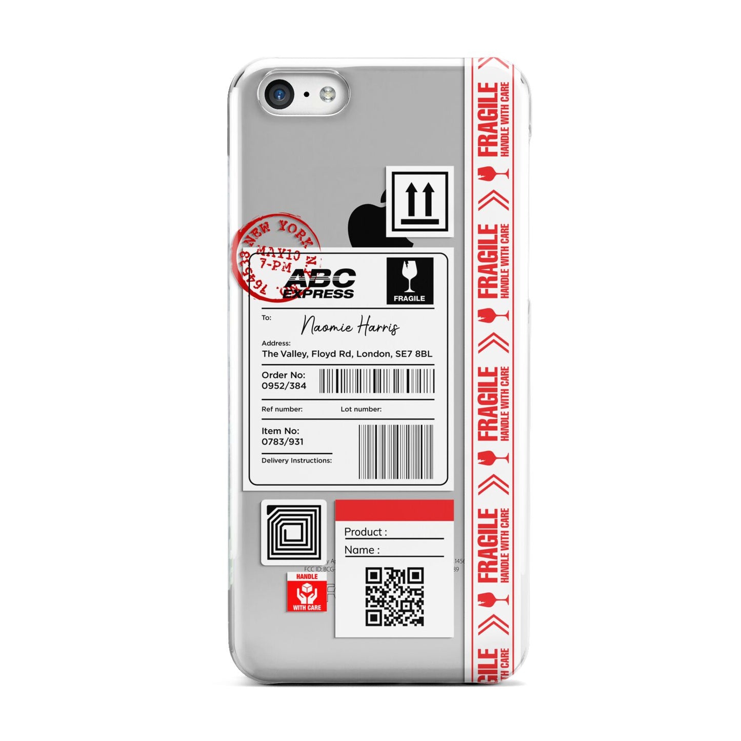 Fragile Delivery Labels with Name Apple iPhone 5c Case