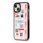 Fragile Delivery Labels with Name iPhone 13 Black Impact Case Side Angle on Silver phone
