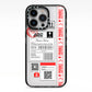 Fragile Delivery Labels with Name iPhone 13 Pro Black Impact Case on Silver phone