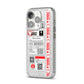 Fragile Delivery Labels with Name iPhone 14 Pro Glitter Tough Case Silver Angled Image
